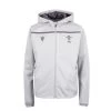 MACRON Wales Kids Travel Full Zip Hoodie - Grey 2023 -Rugby Apparel wal k travel hoodie gry front