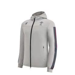 MACRON Wales Kids Travel Full Zip Track Top - Grey 2023