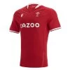 MACRON Wales Mens Bodyfit Home Rugby Shirt - Short Sleeve Red 2023 -Rugby Apparel wal m home bodyfit front