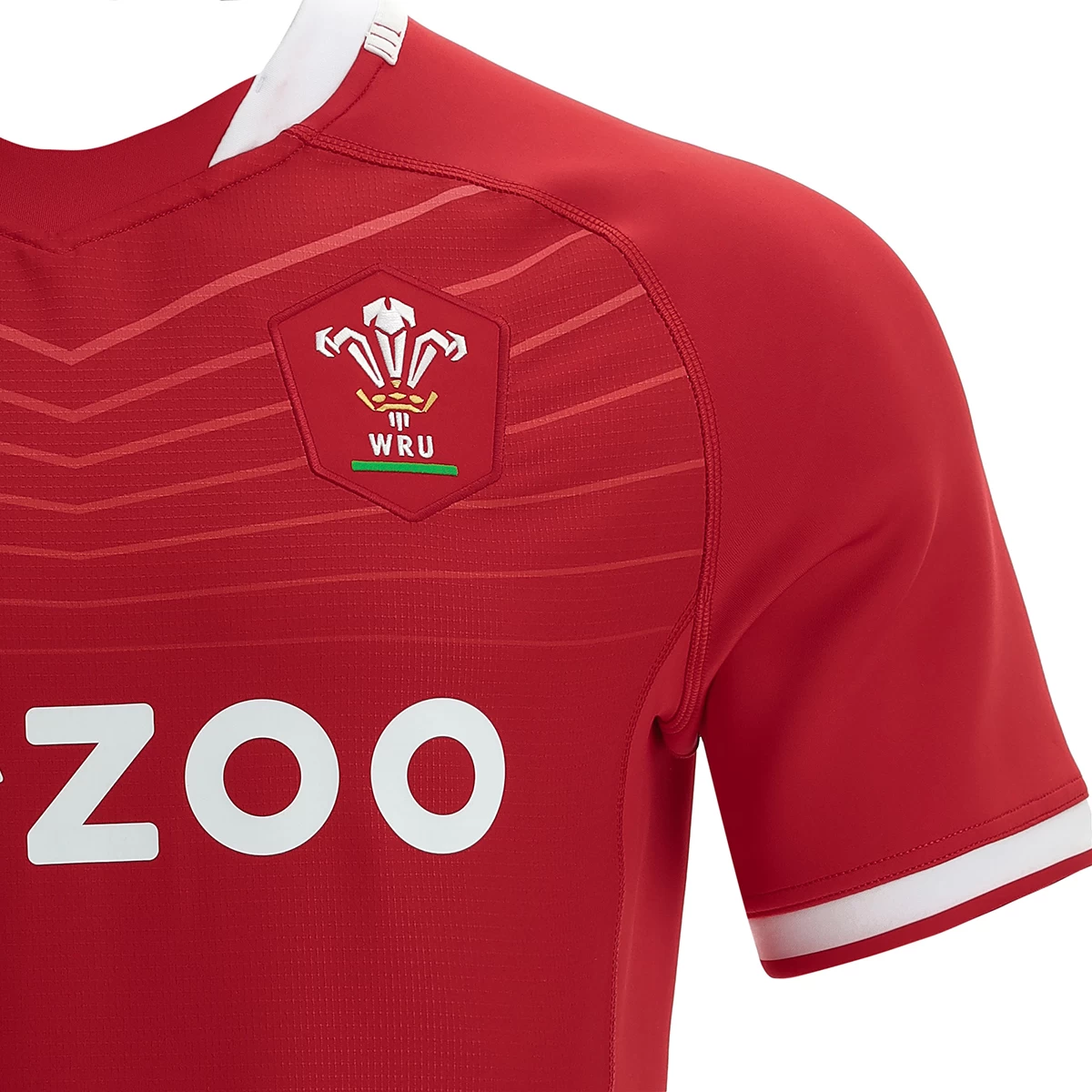 MACRON Wales Mens Bodyfit Home Rugby Shirt - Short Sleeve Red 2023 5 MACRON Wales Mens Bodyfit Home Rugby Shirt - Short Sleeve Red 2023 - Image 3