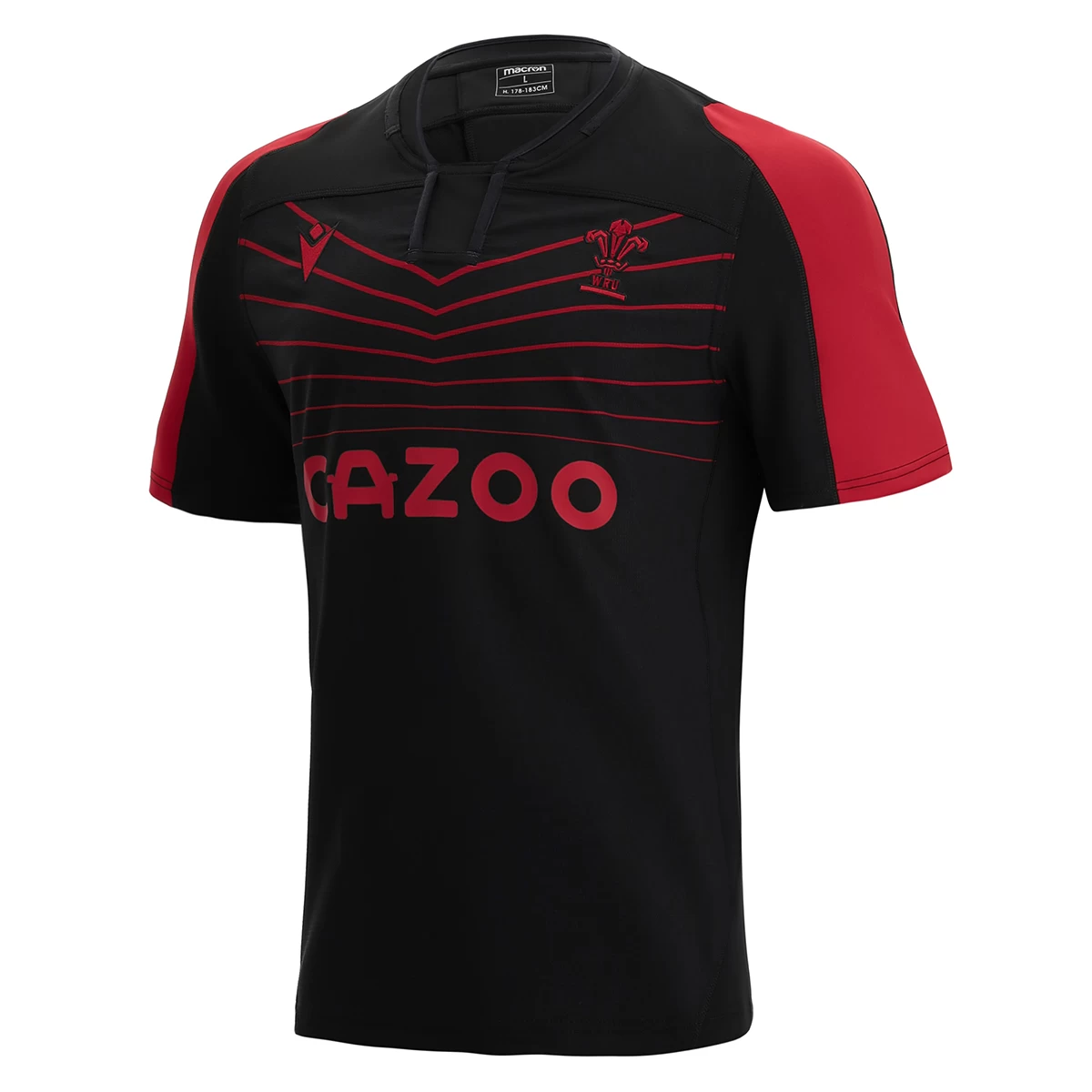 Macron Wales Mens Training Jersey - Black 3 Macron Wales Mens Training Jersey - Black