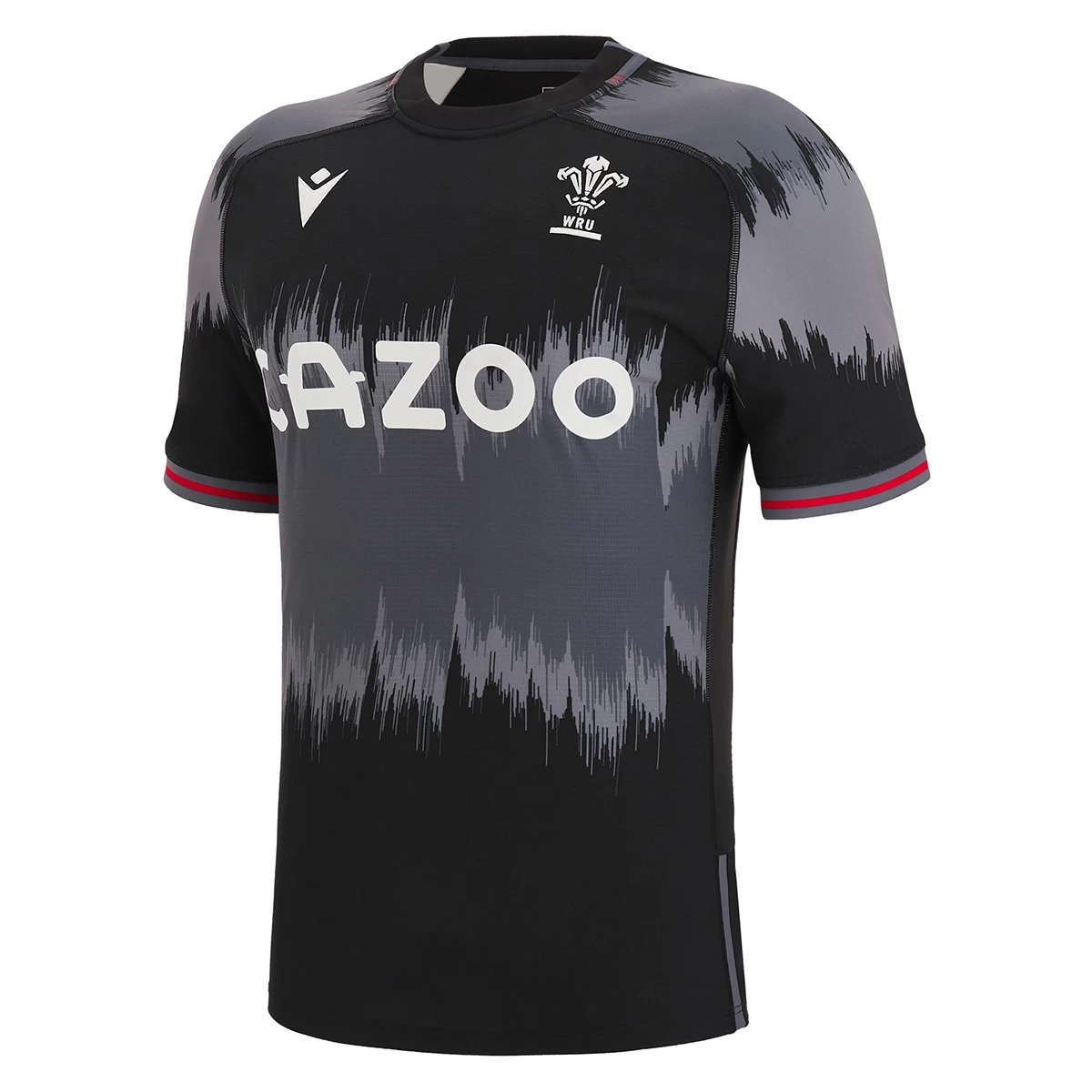 MACRON Wales Mens Training Rugby Shirt - Black 2023 3 MACRON Wales Mens Training Rugby Shirt - Black 2023