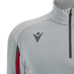 MACRON Wales Mens Travel 1/4 Zip Fleece - Grey 2023 9 MACRON Wales Mens Travel 1/4 Zip Fleece - Grey 2023 -Rugby Apparel wal m travel fleece gry macron