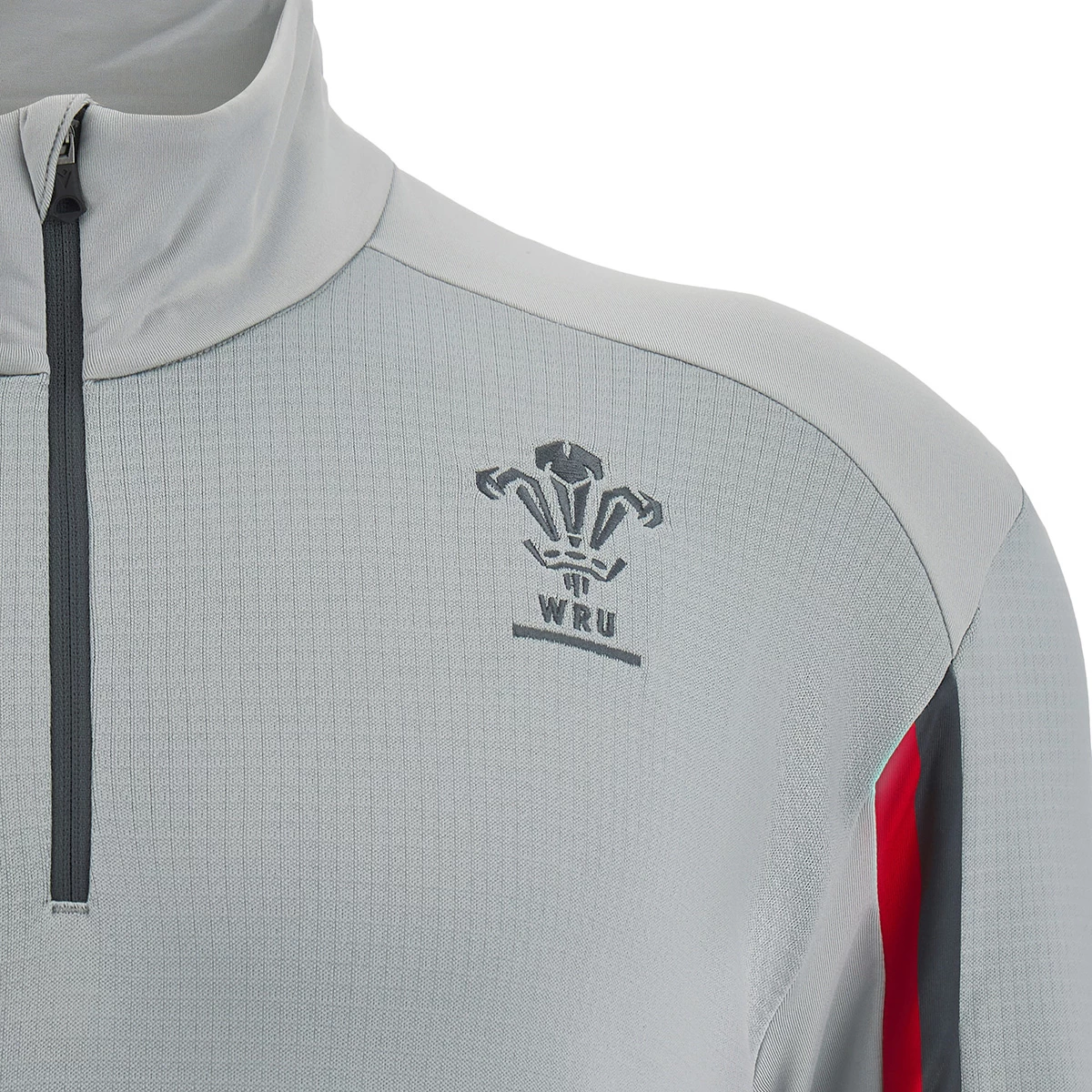 MACRON Wales Mens Travel 1/4 Zip Fleece - Grey 2023 5 MACRON Wales Mens Travel 1/4 Zip Fleece - Grey 2023 - Image 3