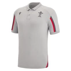 MACRON Wales Mens Travel Tech Polo - Grey 2023