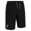 MACRON Wales Mens Travel Brushed Cotton Shorts - Black 2023 -Rugby Apparel wal men contact shorts blk front