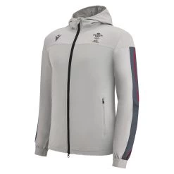 MACRON Wales Mens Travel Full Zip Track Top - Grey 2023