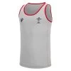 MACRON Wales Mens Training Gym Vest - Grey 2023 -Rugby Apparel wal men training gym singlet grey front