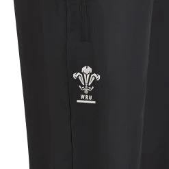 MACRON Wales Mens Travel Track Pants - Black 2023 -Rugby Apparel wal men travel track pants blk wales badge