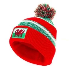 Wales Striped Bobble Hat