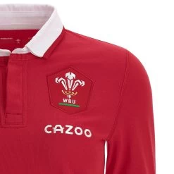 MACRON Wales Womens Classic Home 3/4 Sleeve 2023 -Rugby Apparel wal w home classic shirt wal badge