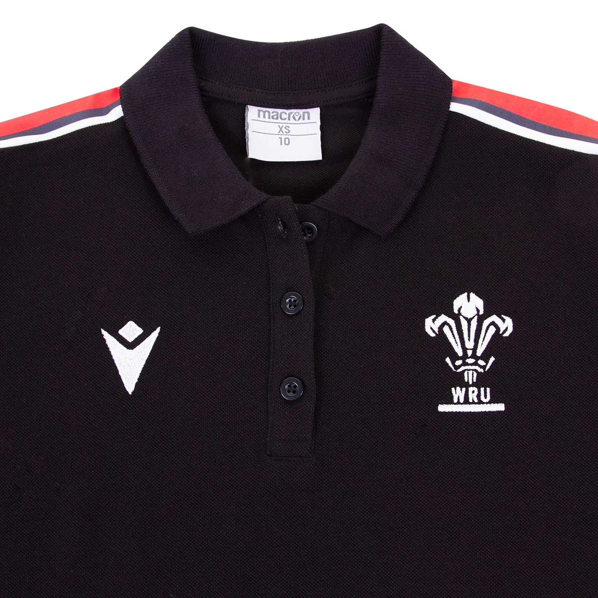 MACRON Wales Womens Leisure Polo - Black 2023 5 MACRON Wales Womens Leisure Polo - Black 2023 - Image 3