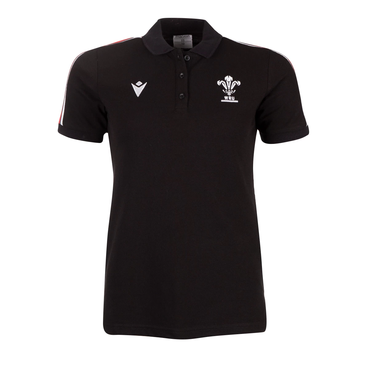 MACRON Wales Womens Leisure Polo - Black 2023 3 MACRON Wales Womens Leisure Polo - Black 2023