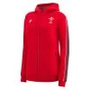 MACRON Wales Womens Leisure Full Zip Hoodie - Red 2023 -Rugby Apparel wal women leisure hoodie red front