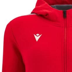 MACRON Wales Womens Leisure Full Zip Hoodie - Red 2023 9 MACRON Wales Womens Leisure Full Zip Hoodie - Red 2023 -Rugby Apparel wal women leisure hoodie red macron badge