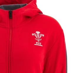 MACRON Wales Womens Leisure Full Zip Hoodie - Red 2023 8 MACRON Wales Womens Leisure Full Zip Hoodie - Red 2023 -Rugby Apparel wal women leisure hoodie red wales badge