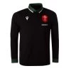 MACRON Wales Mens Classic Alternate Rugby Shirt - Long Sleeve Black 202 -Rugby Apparel wales alterante classic front