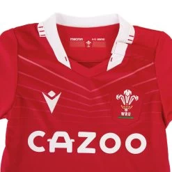 MACRON Wales Babies Home Rugby Kit - Red 2023 -Rugby Apparel wales babies home kit badge