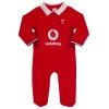 Wales Babies Sleepsuit - Red 2024 -Rugby Apparel wales babies sleepsuit red front