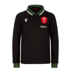 MACRON Wales Kids Classic Alternate Rugby Shirt - Long Sleeve 2023