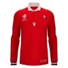 MACRON RWC 2023 Mens Wales 200 Years Of Rugby Classic Home Shirt -Rugby Apparel wales mens classic 200 years front