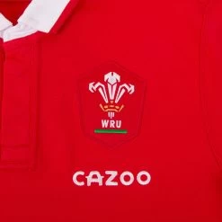 MACRON Wales Mens Classic Home Rugby Shirt - Short Sleeve 2023 -Rugby Apparel wales mens classic home rugby shirt red badge