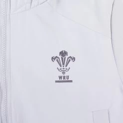 MACRON Wales Mens Heavy Travel Jacket - Grey 2023 -Rugby Apparel wales mens heavy jacket grey badge
