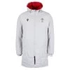 MACRON Wales Mens Heavy Travel Jacket - Grey 2023 -Rugby Apparel wales mens heavy jacket grey front