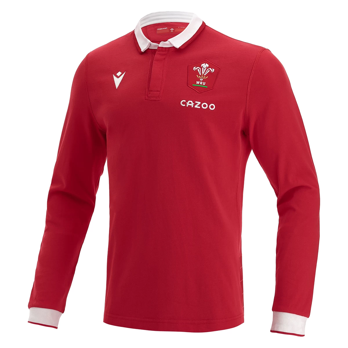 MACRON Wales Mens Classic Home Rugby Shirt - Long Sleeve Red 2023 3 MACRON Wales Mens Classic Home Rugby Shirt - Long Sleeve Red 2023