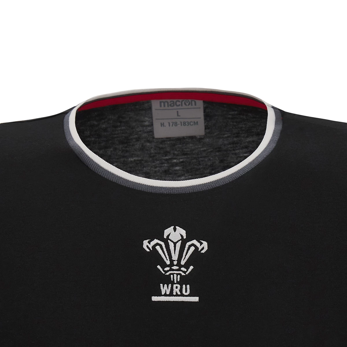 MACRON Wales Mens Leisure Cotton Tee - Black 2023 5 MACRON Wales Mens Leisure Cotton Tee - Black 2023 - Image 3