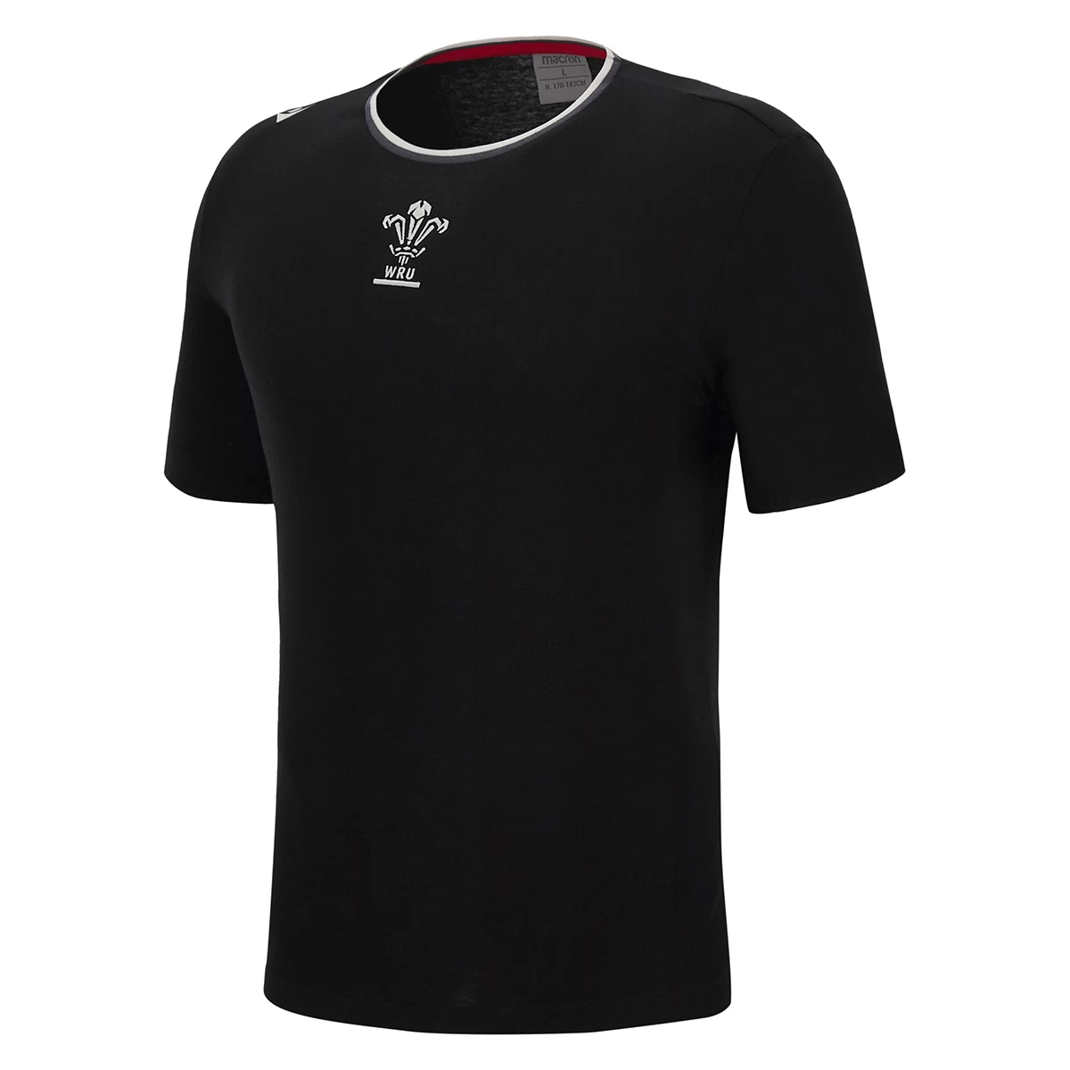 MACRON Wales Mens Leisure Cotton Tee - Black 2023 3 MACRON Wales Mens Leisure Cotton Tee - Black 2023