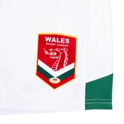 Wales Rugby League World Cup 2022 Mens Home Rugby Shorts - White -Rugby Apparel wales rlwc mens home shorts white badge