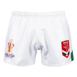 Wales Rugby League World Cup 2022 Mens Home Rugby Shorts - White