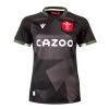 MACRON Wales Womens Alternate Rugby Shirt - Short Sleeve Black 2023 1 MACRON Wales Womens Alternate Rugby Shirt - Short Sleeve Black 2023 -Rugby Apparel wales womens away rugby shirt black front