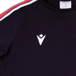 MACRON Wales Womens Leisure Cotton Tee - Black 2023 -Rugby Apparel wales womens leisure tee black logo